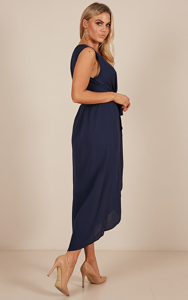 Morning To Night Dress In Navy