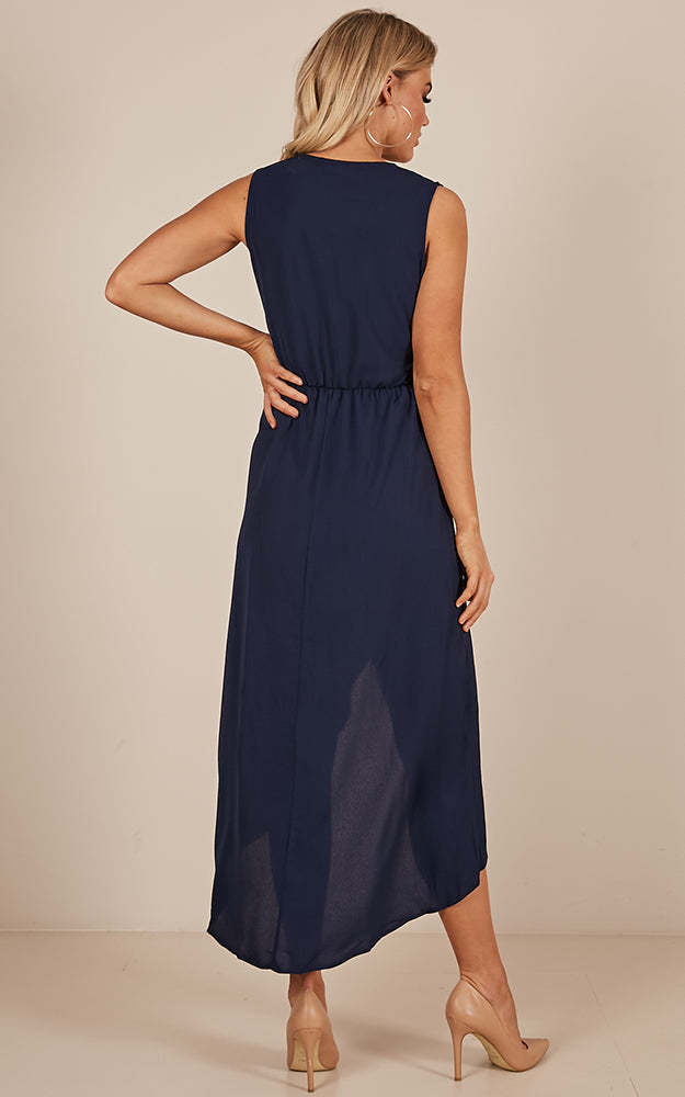 Morning To Night Dress In Navy