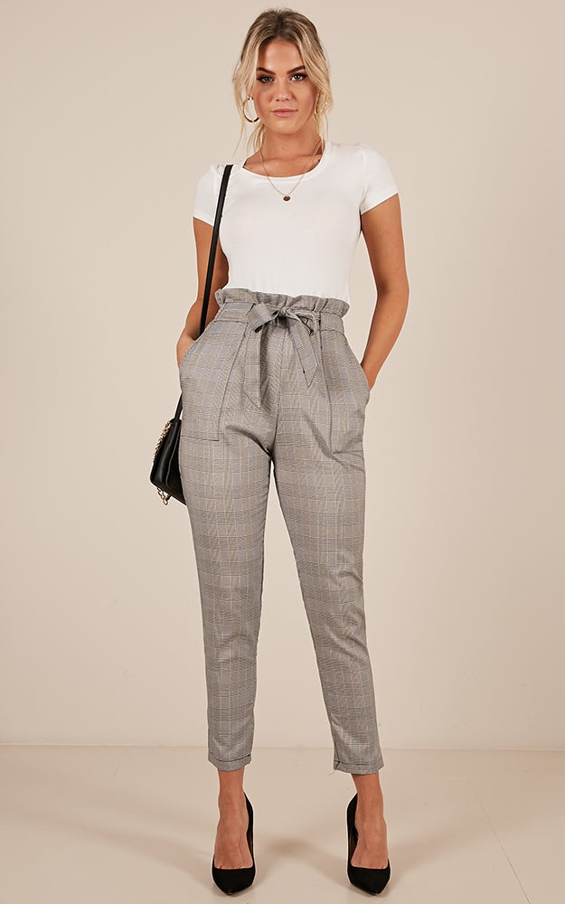 Work Up Pants In Grey Check