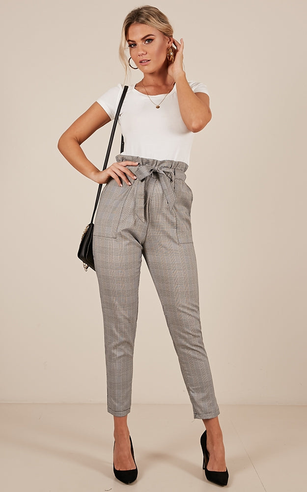 Work Up Pants In Grey Check