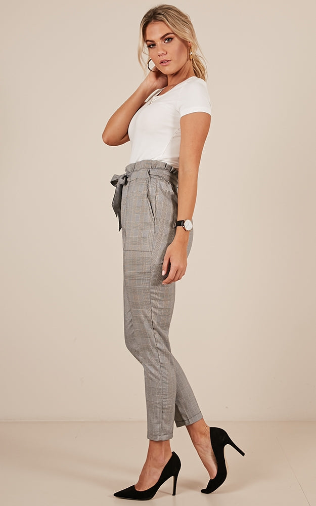 Work Up Pants In Grey Check