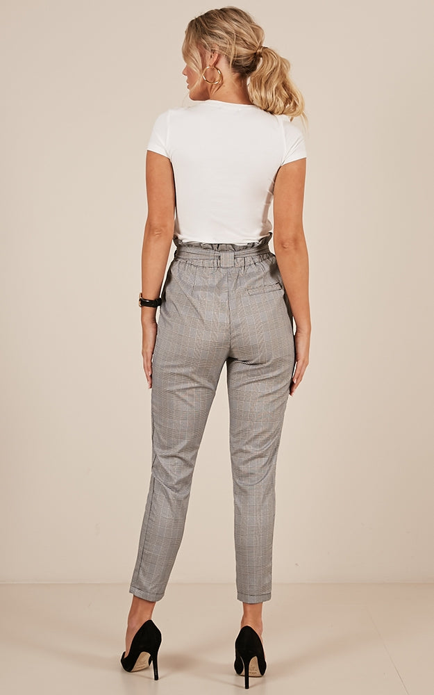 Work Up Pants In Grey Check
