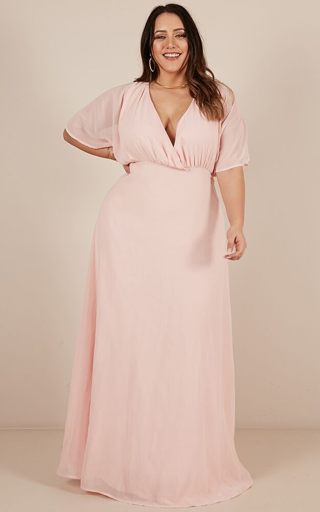 Love Is In The Air Maxi Dress In Blush