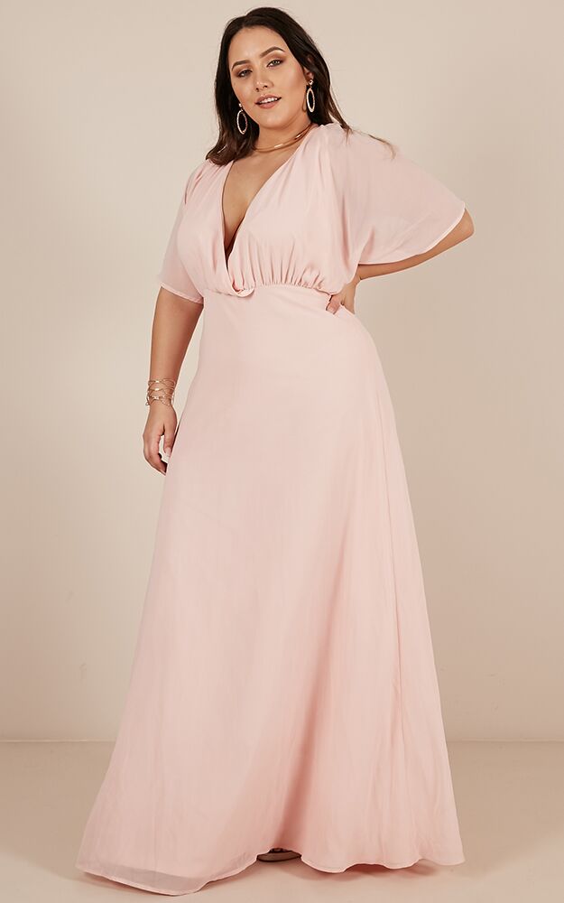 Love Is In The Air Maxi Dress In Blush