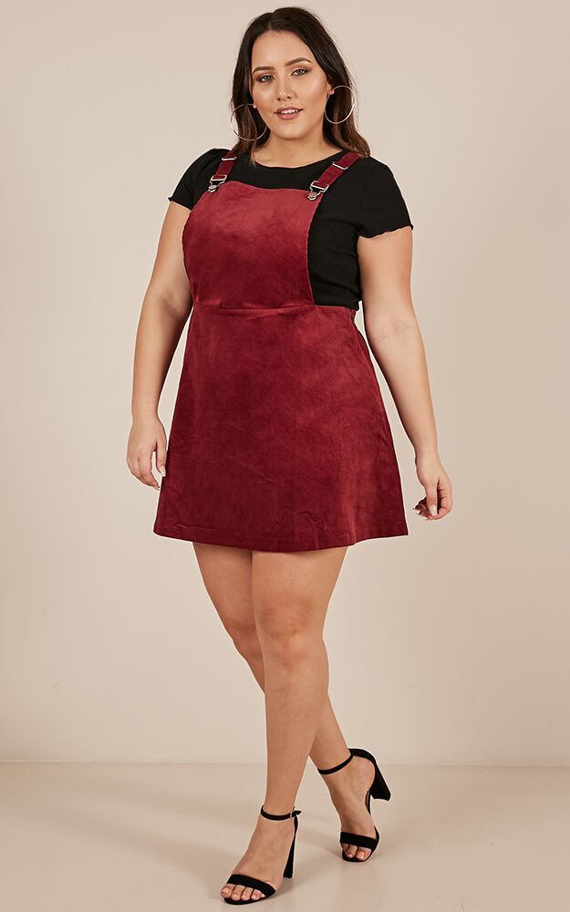 Thats What I Like Pinafore Dress In Wine
