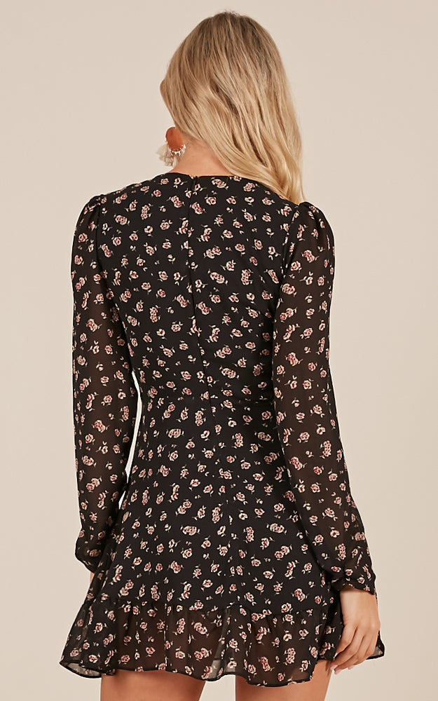 How Deep Is Your Love Dress In Black Floral
