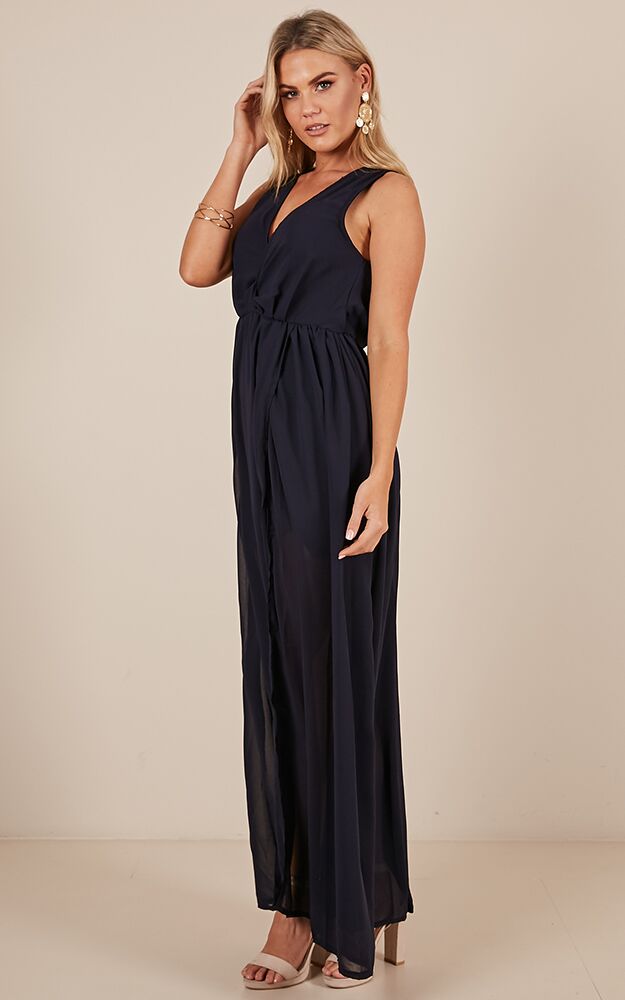 Melt Your Heart Maxi Dress In Navy