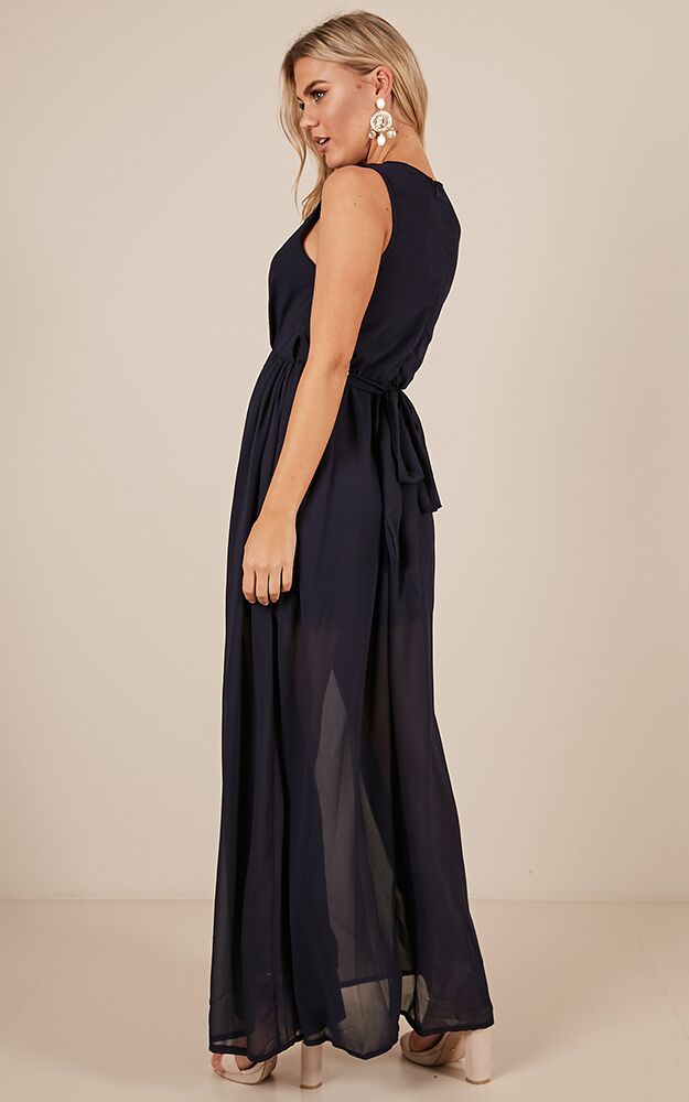 Melt Your Heart Maxi Dress In Navy