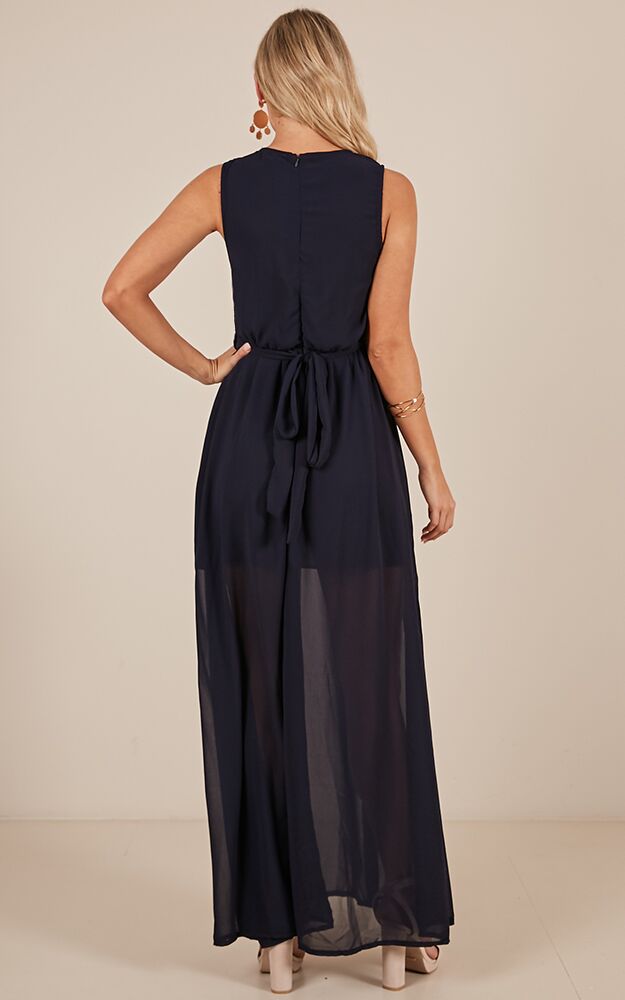 Melt Your Heart Maxi Dress In Navy