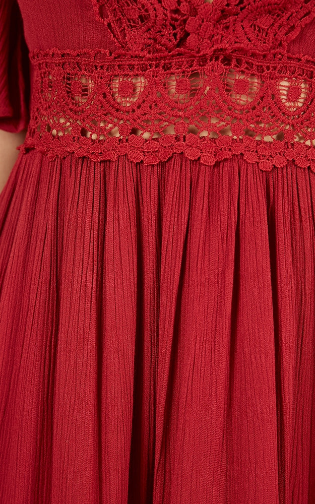 True To You Dress In Wine