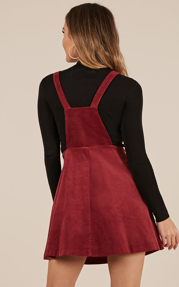 Thats What I Like Pinafore Dress In Wine