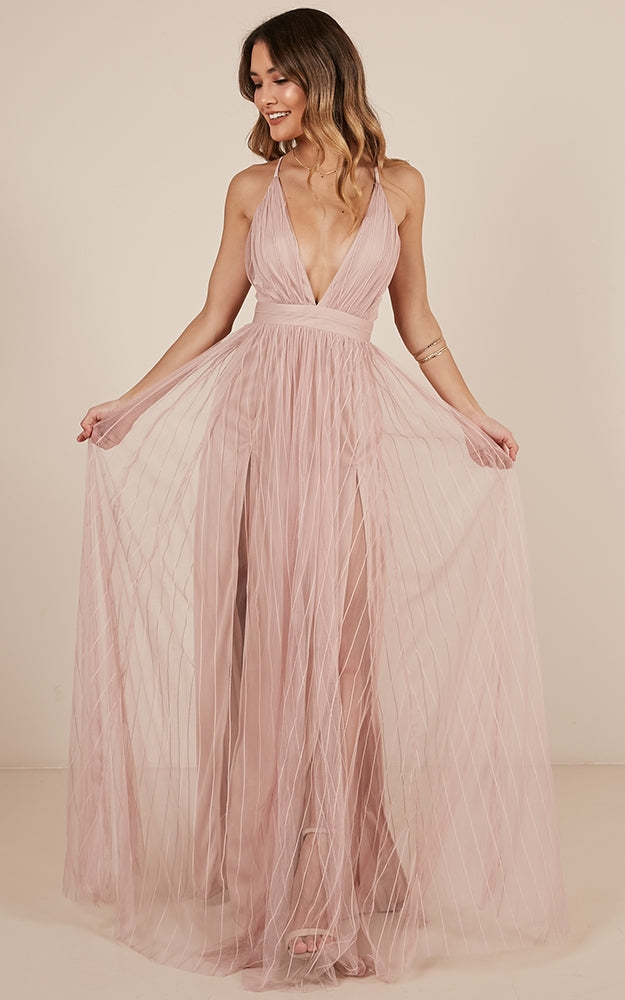 Teen Hearts Maxi Dress In Blush