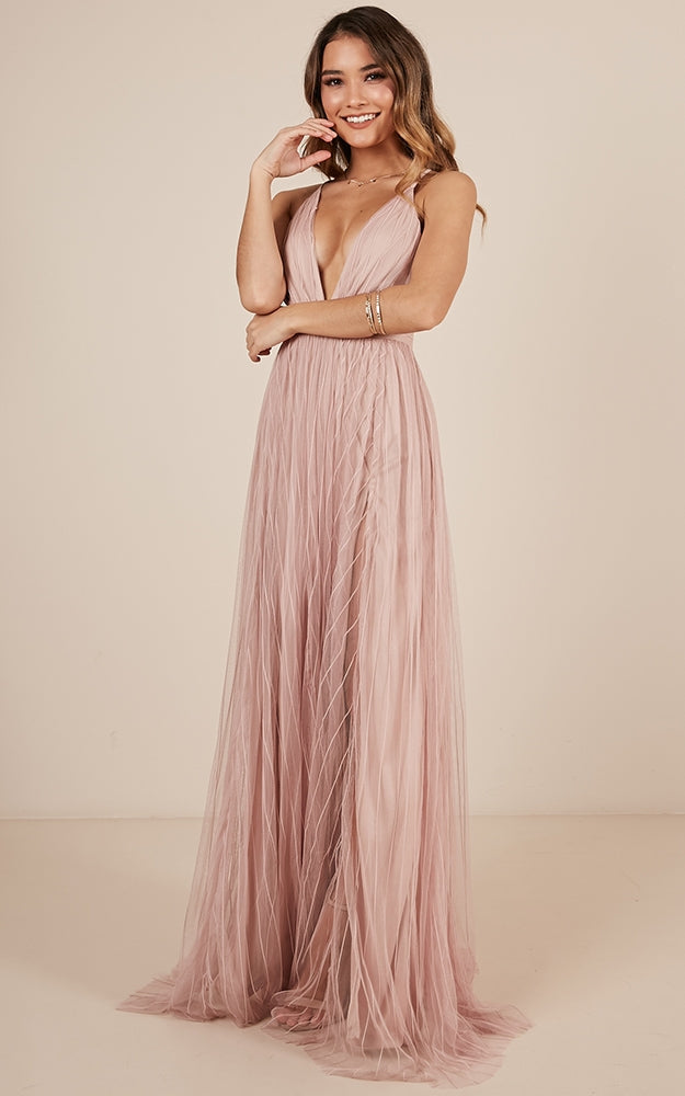 Teen Hearts Maxi Dress In Blush