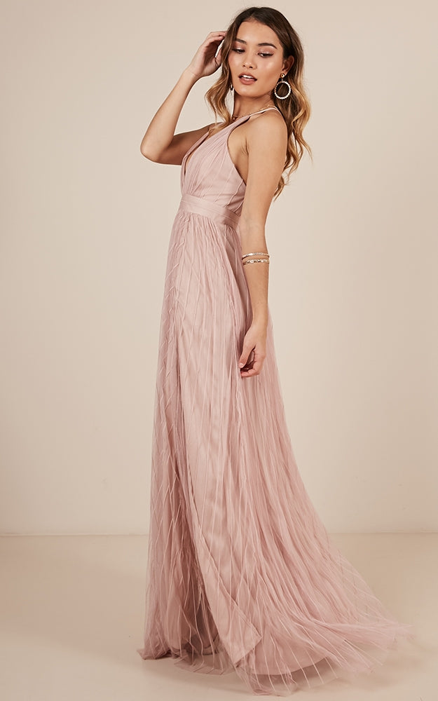 Teen Hearts Maxi Dress In Blush