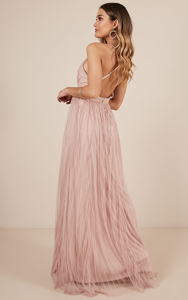 Teen Hearts Maxi Dress In Blush