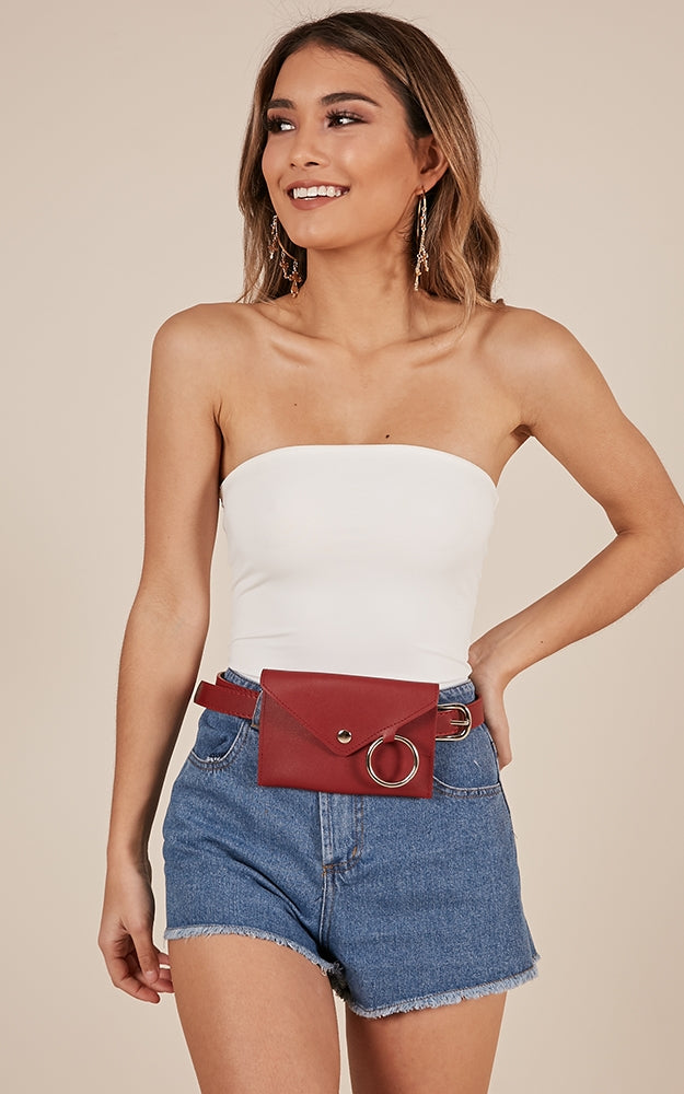 Space Between Us waist bag in red