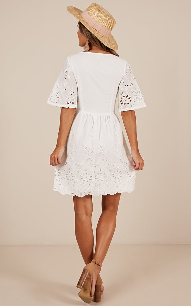Ribbon In The Sky Dress In White