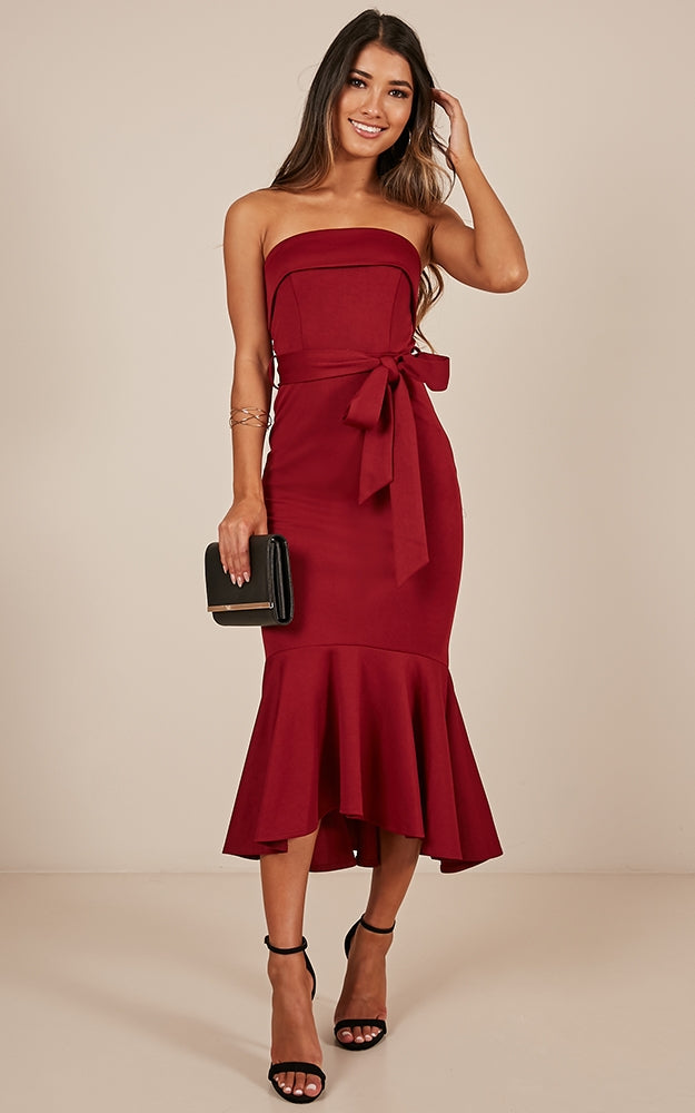 Tight Rope Dress In Wine