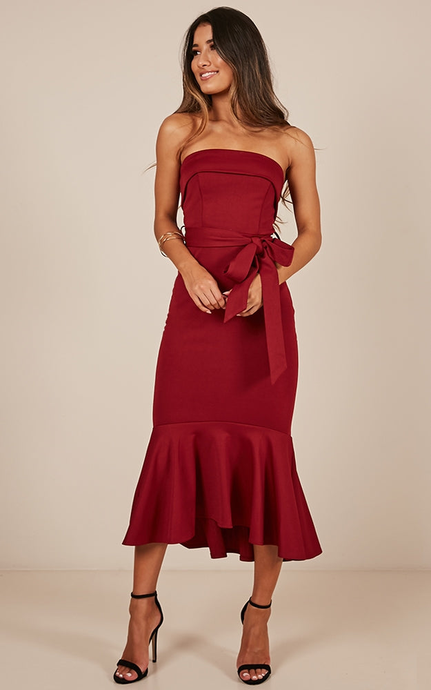 Tight Rope Dress In Wine