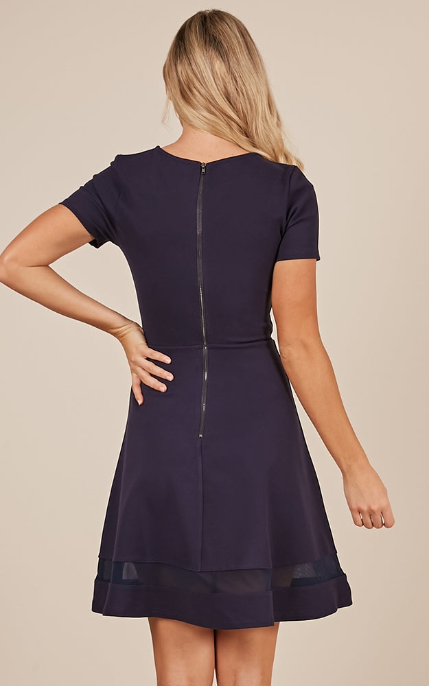 Take Note Dress In Navy