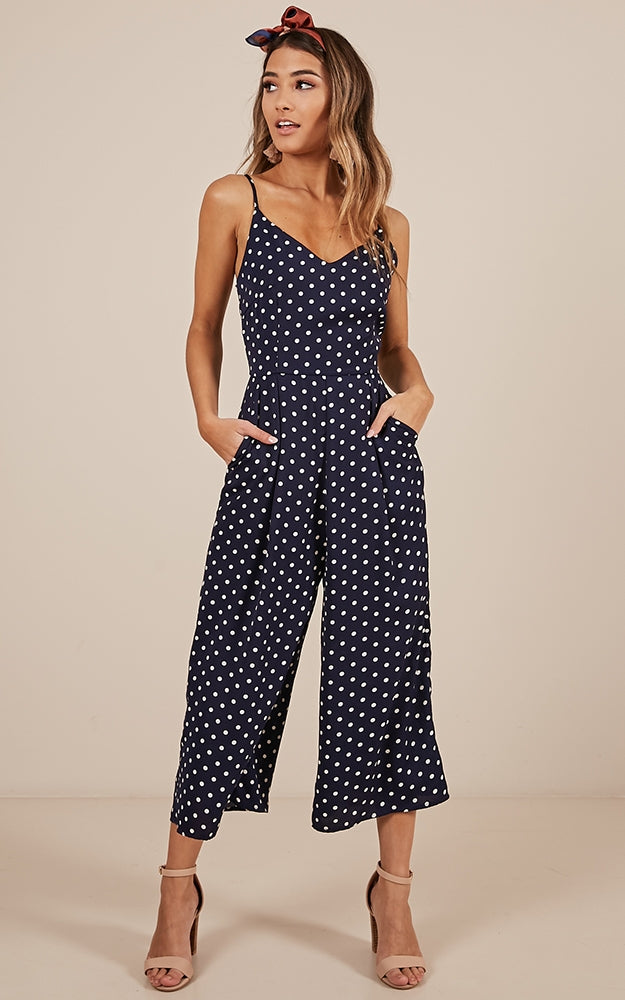 Dreamy Days Jumpsuit In Navy Spot