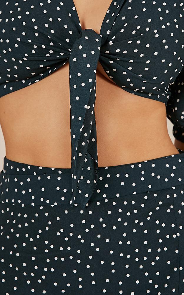 Feeling Sentimental Two Piece Set In Forest Green Spot