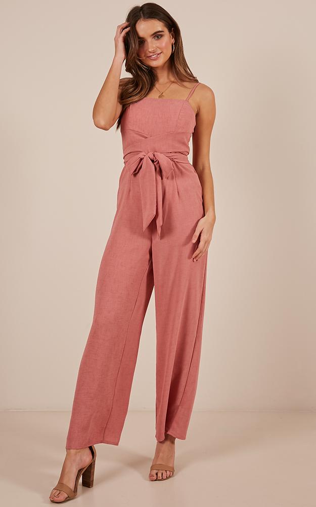 Thing Called Love Jumpsuit In Rose