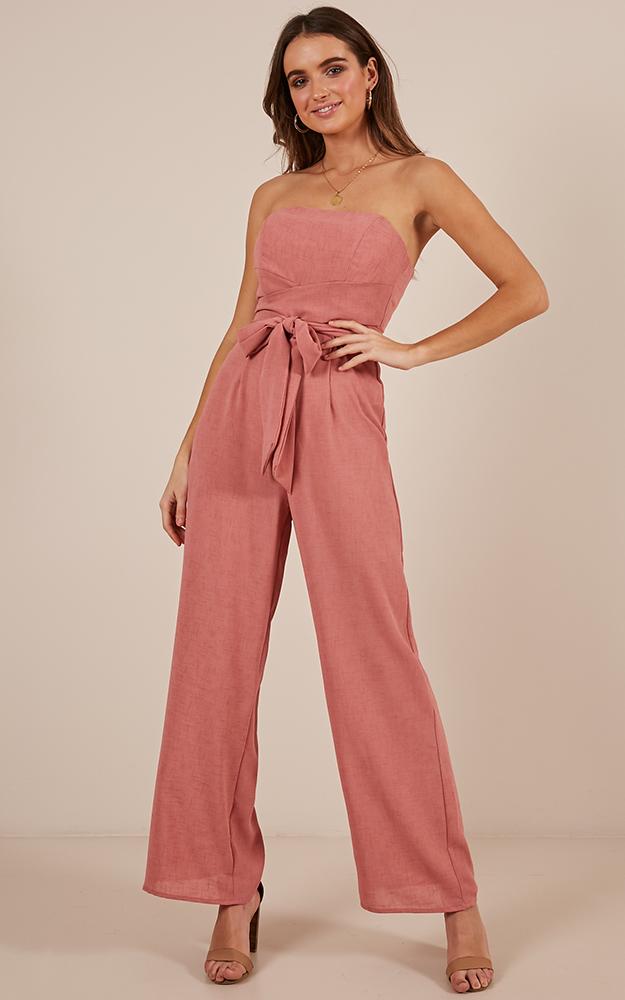 Thing Called Love Jumpsuit In Rose