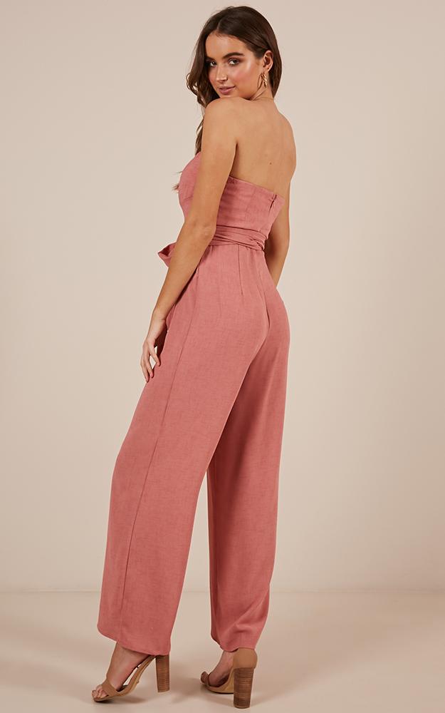Thing Called Love Jumpsuit In Rose