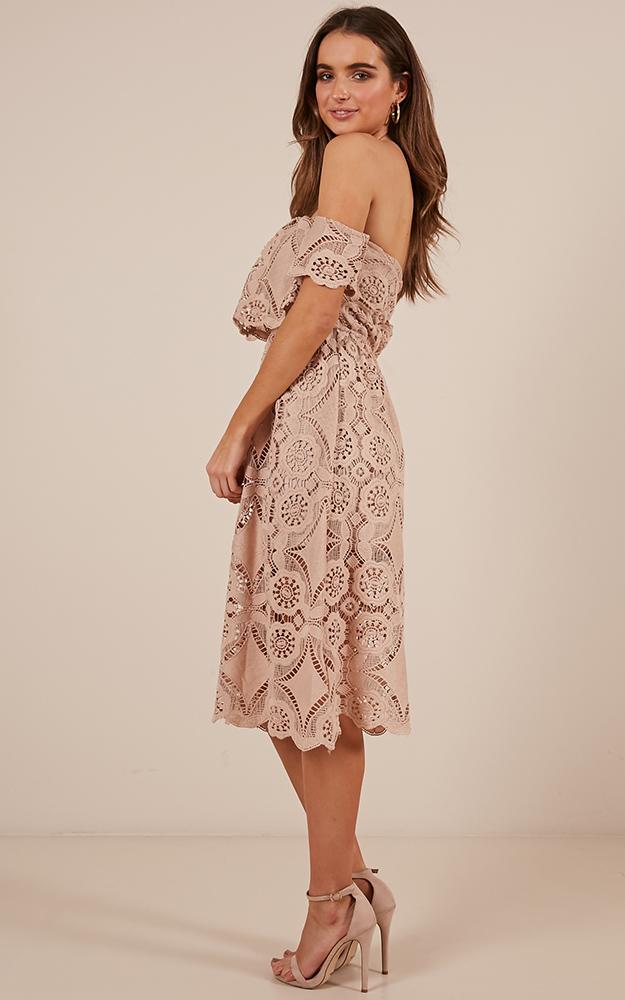 Get Ready Dress In Beige Lace