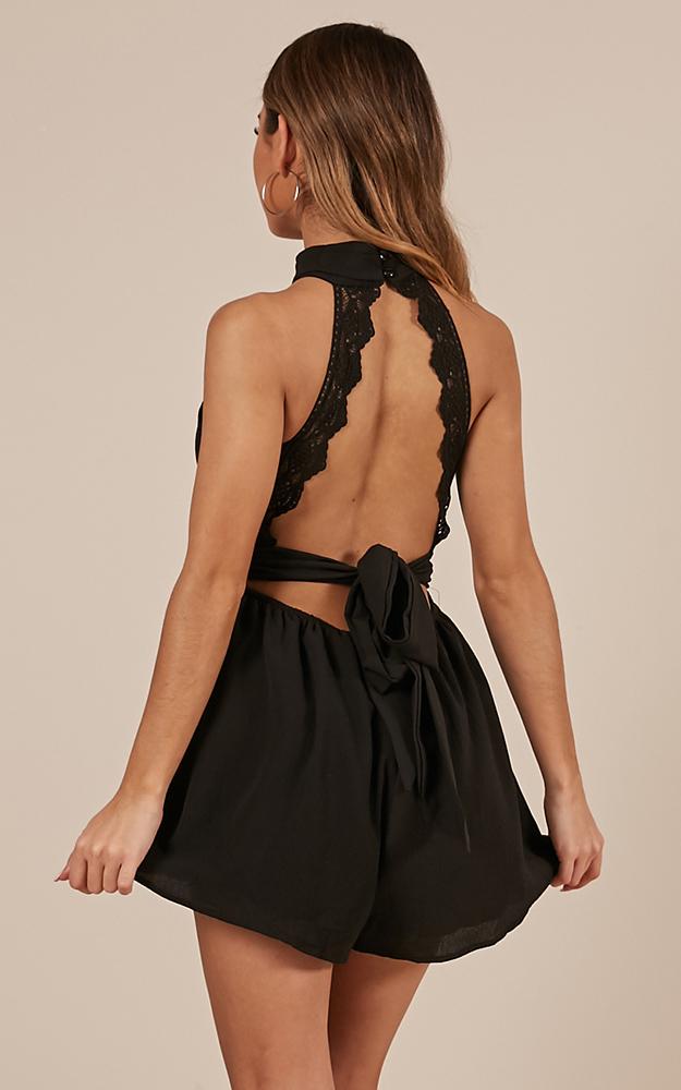 All Over You Playsuit In Black