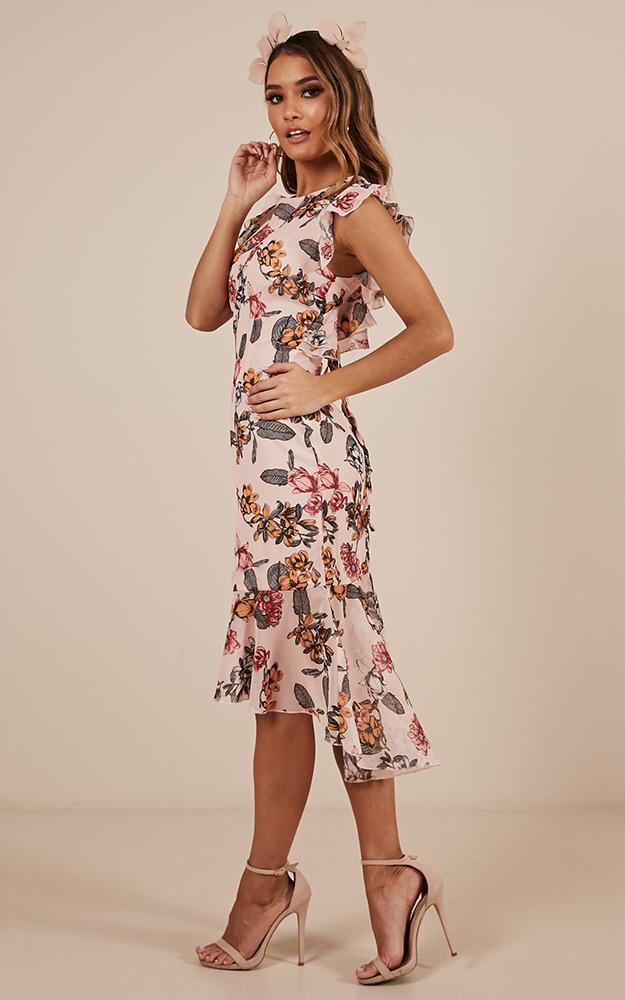Tighten The Strings Dress In Blush Floral
