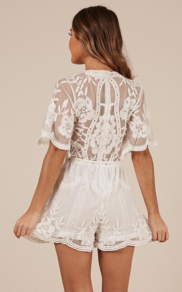Face The Music Playsuit In White Lace