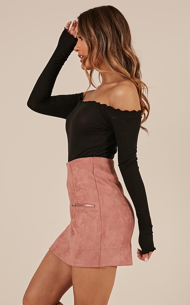 Way Ahead Skirt In Blush Suedette