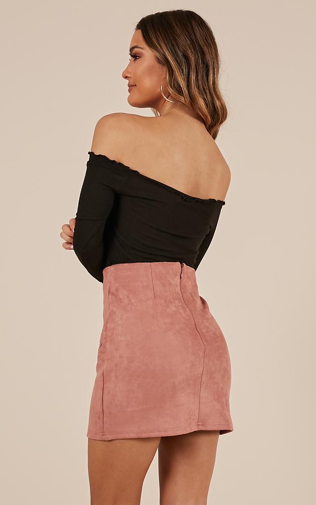Way Ahead Skirt In Blush Suedette