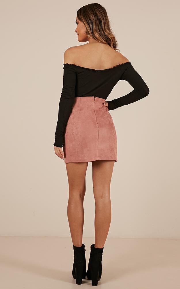 Way Ahead Skirt In Blush Suedette