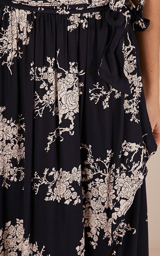 Breath Of Fresh Air Maxi Skirt In Navy Floral