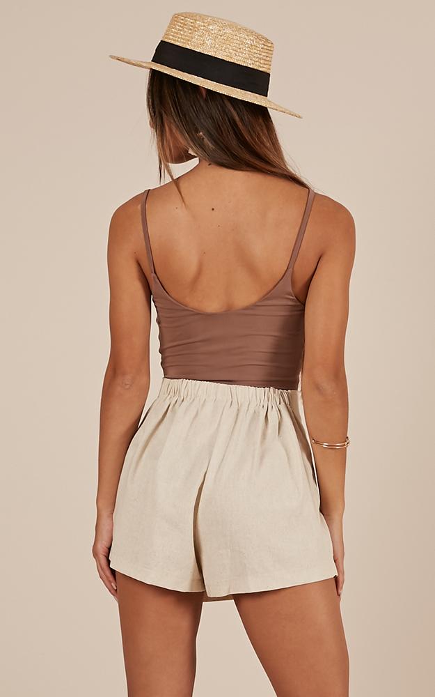 On The Borderline Skort In Natural Linen Look