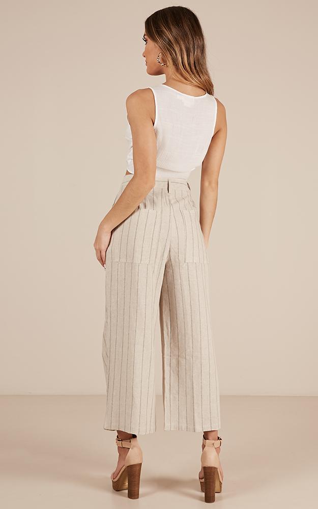 Loving Is Easy Pants In Beige Stripe