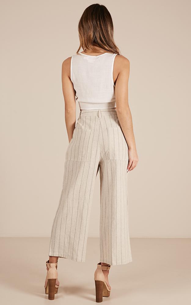 Loving Is Easy Pants In Beige Stripe