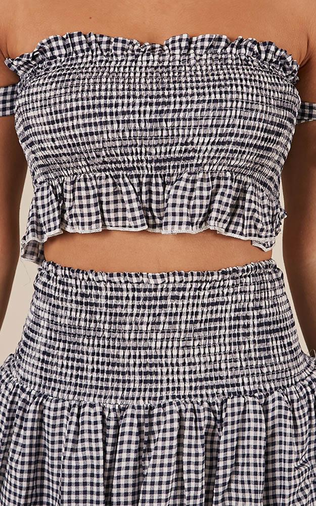 Sightseeing Two Piece Set In Navy Gingham
