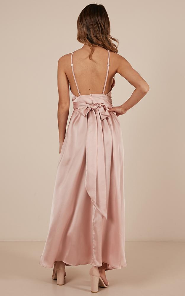 Stroke Of Luck Maxi Dress In Blush