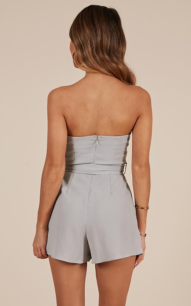 Memory Bliss Playsuit In Dusty Blue
