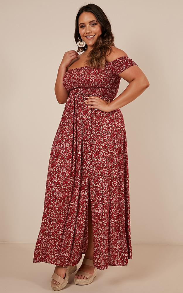 Daytime Dancer Maxi Dress In Red Print