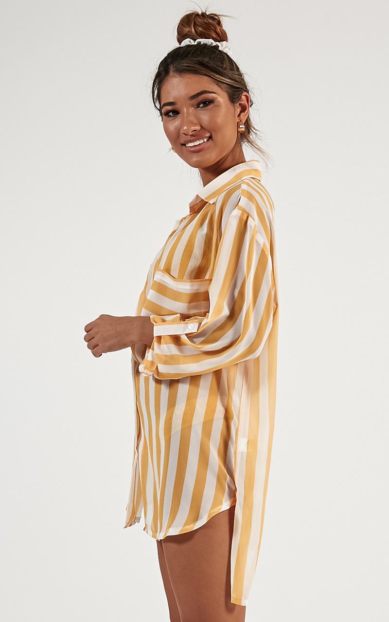 Faithful To You Shirt In Mango Stripe