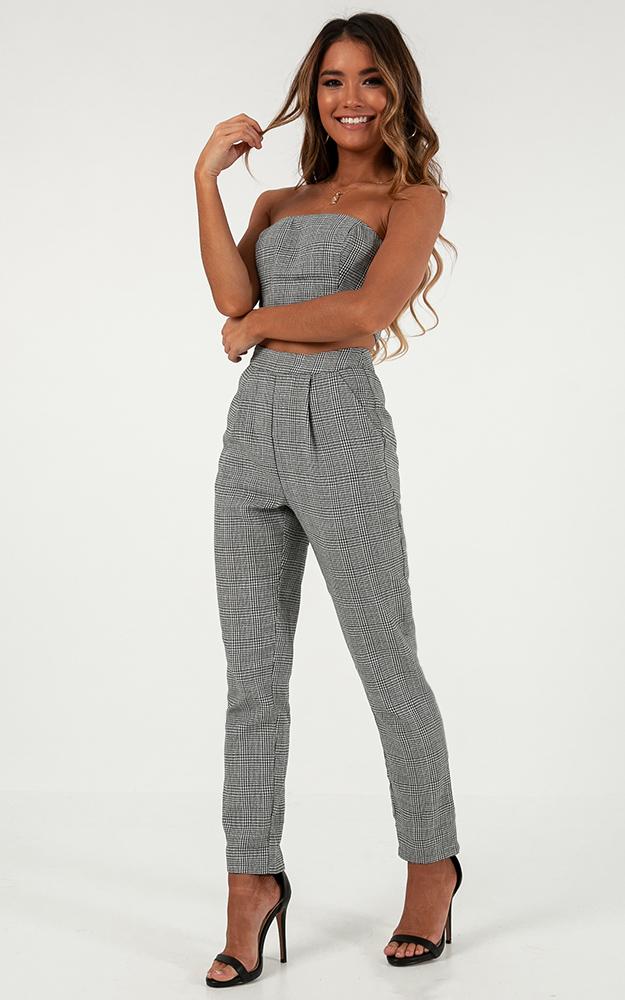 Bad And Boujee Two Piece Set In Black Houndstooth
