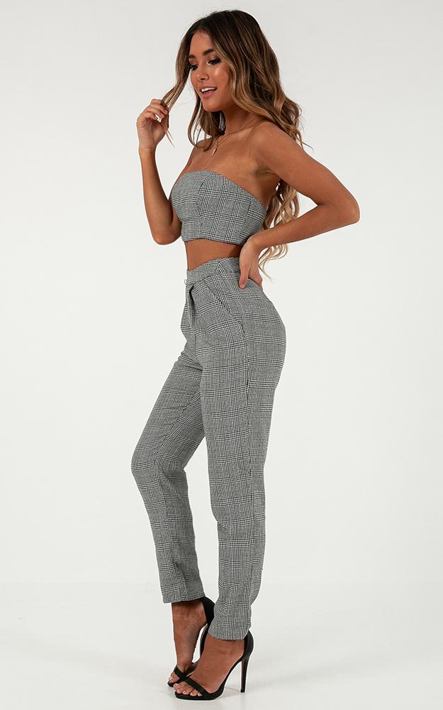 Bad And Boujee Two Piece Set In Black Houndstooth