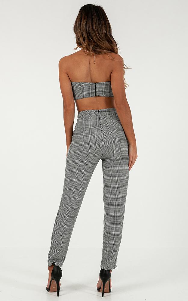 Bad And Boujee Two Piece Set In Black Houndstooth