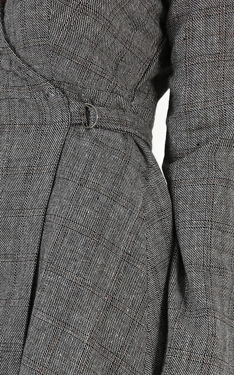 Broken Record Dress In Grey Check