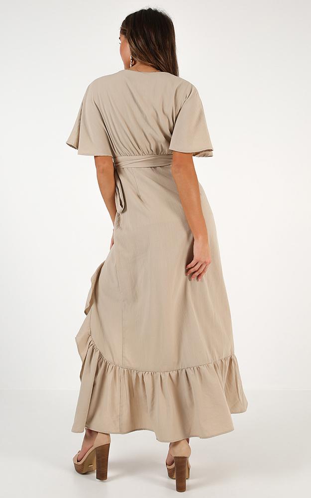 Valley Tales Dress In Beige Linen Look